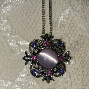 Gorgeous Amethyst and Pewter Costume Jewelry Set
